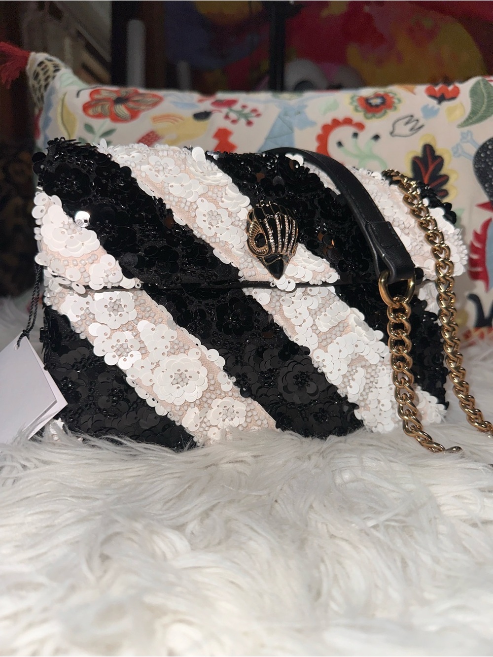 Kurt Geiger • The Kensington Sequin and Beaded Crossbody Purse - Picture 9 of 17